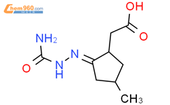 CYCLOPENTANEACETIC ACID, 2-[(AMINOCARBONYL)HYDRAZONO]-4-METHYL-结构式图片|63370-79-6结构式图片