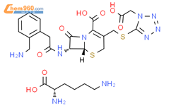 L级-​赖氨酸（6R，​7H）​-​7-​[[2-​[2-​（氨基甲基）​苯基]​乙酰基]​氨基]​-​3-​[[[1-​（羧甲基）​-​1H-​四唑-​5-​[基]​硫代]​甲基]​-​8-​氧代-​5-​西亚-​1-​氮杂双环[4.2.0]​oct-​2-​烯-​2-​羧酸盐（1:1）结构式图片|63767-79-3结构式图片