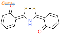2,4-Cyclohexadien-1-one, 6,6'-(1,2,4-dithiazolidine-3,5-diylidene)bis-结构式图片|63963-47-3结构式图片