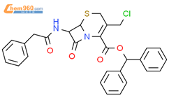 7-苯乙酰氨基-3-氯甲基-4-头孢烷酸二苯甲基酯结构式图片|64308-63-0结构式图片