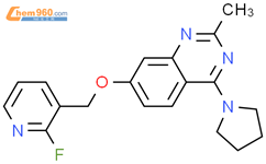 Quinazoline, 7-[(2-fluoro-3-pyridinyl)methoxy]-2-methyl-4-(1-pyrrolidinyl)-结构式图片|646450-62-6结构式图片