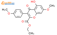 5-羟基-7-甲氧基-3-(4-甲氧基苯基)-4-氧代-4H-1-苯并吡喃-2-羧酸乙酯结构式图片|650571-79-2结构式图片