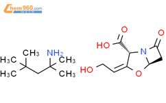 2,4,4-trimethylpentan-2-amine (2R,5R,Z)-3-(2-hydroxyethylidene)-7-oxo-4-oxa-1-azabicyclo[3.2.0]heptane-2-carboxylate结构式图片|66069-32-7结构式图片