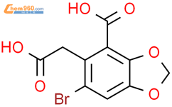 6-溴-5-羧基甲基-苯并[1,3]二恶唑-4-羧酸结构式图片|66271-20-3结构式图片