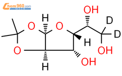 1,2-O-(1-甲基亚甲基)-α-D-葡糖醛酸-6,6-C-d2结构式图片|68006-60-0结构式图片