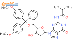 5'-O-(4,4'-二甲氧基三苯基)-N2-异丁酰基-2'-脱氧鸟苷结构式图片|68892-41-1结构式图片