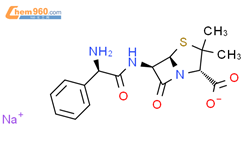 氨苄西林钠结构式图片|69-52-3结构式图片