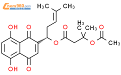 β-乙酰氧基异戊酰阿卡宁结构式图片|69091-17-4结构式图片