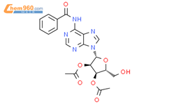 N6-苯甲酰基-2',3'-乙酰基腺苷结构式图片|69293-36-3结构式图片