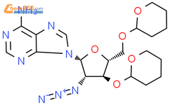 9-[2-叠氮-2-脱氧-3,5-双氧-(四氢- 2H-吡喃-2-基)-β-D-阿拉伯糠酰基]-9H-嘌呤-6-胺结构式图片|70059-21-1结构式图片