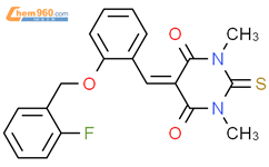 <br>5-{2-[(2-fluorobenzyl)oxy]benzylidene}-1,3-dimethyl-2-thioxodihydro-4,6(1H, 5H)-pyrimidinedione