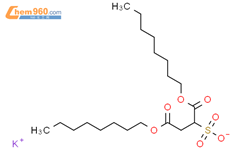 Butanedioicacid, 2-sulfo-, 1,4-dioctyl ester, potassium salt (1:1)结构式图片|72102-49-9结构式图片