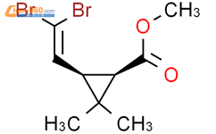 (1R,3R)-rel-3-(2,2-二溴乙烯基)-2,2-二甲基-环丙烷羧酸甲酯结构式图片|72345-91-6结构式图片