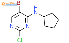 5-溴-2-氯-N-环戊基-4-嘧啶胺结构式图片|733039-20-8结构式图片
