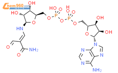 Adenosine5'-(trihydrogen diphosphate), P'&reg;5'-ester with 2-formyl-3-(b-D-ribofuranosylamino)-2-propenamide (9CI)结构式图片|73435-45-7结构式图片