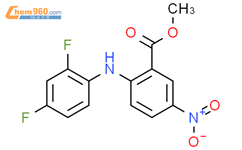 Benzoic acid, 2-[(2,4-difluorophenyl)amino]-5-nitro-, methyl ester结构式图片|741281-07-2结构式图片