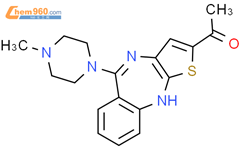 Ethanone,1-[5-(4-methyl-1-piperazinyl)-10H-thieno[2,3-b][1,4]benzodiazepin-2-yl]-结构式图片|74162-56-4结构式图片