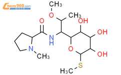 甲基6,8-二脱氧-7-O-甲基-6-[（1-甲基脯氨酰）氨基]-1-硫代八吡喃糖苷结构式图片|75007-09-9结构式图片