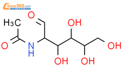 N-乙酰氨基葡萄糖结构式图片|7512-17-6结构式图片