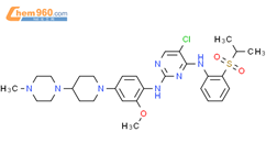 5-氯-N2-[2-甲氧基-4-[4-(4-甲基-1-哌嗪基)-1-哌啶基]苯基]-N4-[2-[(1-甲基乙基)磺酰基]苯基]-2,4-嘧啶二胺结构式图片|761439-42-3结构式图片