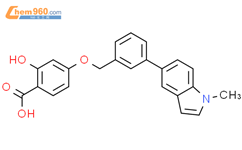 Benzoic acid, 2-hydroxy-4-[[3-(1-methyl-1H-indol-5-yl)phenyl]methoxy]-结构式图片|761456-14-8结构式图片