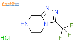 3-(三氟甲基)-5,6,7,8-四氢-[1,2,4]三唑并[4,3-α]吡嗪盐酸盐结构式图片|762240-92-6结构式图片
