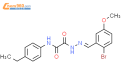 2-[(4-乙基苯基)氨基]-2-氧代乙酸 2-[(2-溴-5-甲氧基苯基)亚甲基]酰肼结构式图片|765911-17-9结构式图片