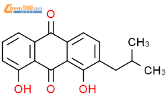 9,10-Anthracenedione, 1,8-dihydroxy-2-(2-methylpropyl)-结构式图片|76643-51-1结构式图片