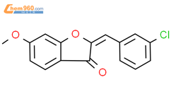 (E)​-2-​[(3-​氯苯基)​亚甲基]​-​6-​甲氧基-3(2H)​-​苯并呋喃酮结构式图片|77764-89-7结构式图片