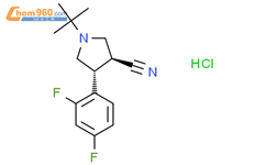 (3S,4R)-1-(叔丁基)-4-(2,4-二氟苯基)吡咯烷-3-腈 盐酸盐结构式图片|782482-52-4结构式图片