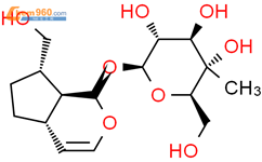 （4aS，7S，7aS）-7-（羟甲基）-1,4a，5,6,7,7a-六氢环五[c]吡喃-1-基4-c-甲基-β-D-吡喃葡萄糖苷结构式图片|78808-68-1结构式图片