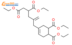 4-Cyclohexene-1,2-dicarboxylic acid, 4-[6-ethoxy-4-(ethoxycarbonyl)-2-methylene-6-oxohexyl]-, 1,2-diethyl ester结构式图片|80137-90-2结构式图片