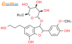 7-hydroxy-2-(4-hydroxy-3-methoxyphenyl)-5-(3-hydroxypropyl)-2,3-dihydro-1-benzofuran-3-yl 6-deoxy-alpha-L-mannopyranoside结构式图片|80373-19-9结构式图片