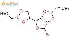 1,3,2-二氧硼杂环戊烷，β-D-古洛呋喃糖基溴衍生物。结构式图片|81975-74-8结构式图片
