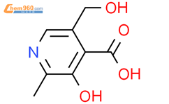 3-羟基-5-(羟甲基)-2-甲基-4-吡啶羧酸结构式图片|82-82-6结构式图片