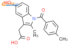 1H-Indole-3-acetic acid, 5-hydroxy-2-methyl-1-(4-methylbenzoyl)-结构式图片|823177-79-3结构式图片