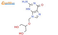 9-(1,3-二羟基-2-丙氧甲基)鸟嘌呤
（更昔洛韦）