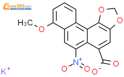 Phenanthro[4,3-d]-1,3-dioxole-5-carboxylicacid, 8-methoxy-6-nitro-, potassium salt (1:1)结构式图片|84696-68-4结构式图片