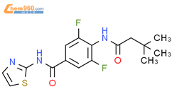 4-(3,3-二甲基丁基氨基)-3,5-二氟-N-(噻唑-2-基)苯甲酰胺结构式图片|851202-49-8结构式图片