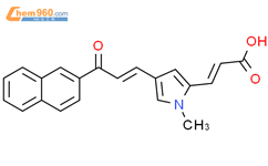 2-Propenoic acid,3-[1-methyl-4-[3-(2-naphthalenyl)-3-oxo-1-propenyl]-1H-pyrrol-2-yl]-结构式图片|852475-82-2结构式图片