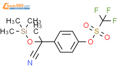 Methanesulfonic acid, trifluoro-,4-[(1R)-1-cyano-1-[(trimethylsilyl)oxy]ethyl]phenyl ester结构式图片|852630-36-5结构式图片