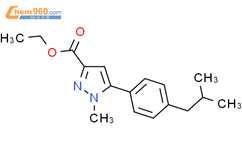 1H-Pyrazole-3-carboxylic acid, 1-methyl-5-[4-(2-methylpropyl)phenyl]-,ethyl ester结构式图片|852816-31-0结构式图片