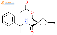 Cyclobutanecarboxamide, 1-[(acetyloxy)methyl]-3-methyl-N-(1-phenylethyl)-, [1(S)-cis]- (9CI)结构式图片|85318-02-1结构式图片