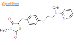 2,4-Thiazolidinedione,3-methyl-5-[[4-[2-(methyl-2-pyridinylamino)ethoxy]phenyl]methyl]-结构式图片|854933-14-5结构式图片