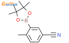 4-甲基-3-(4,4,5,5-四甲基-1,3,2-二氧硼烷)-苯甲腈结构式图片|863868-32-0结构式图片