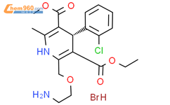 3.​5-​吡啶二羧酸，2-​[(2-​氨基乙氧基）​甲基]​-​4-​(2-​氯苯基）​-​1.​4-​二氢-​6-​甲基-​, 3-​乙基5-​氢溴酸甲酯（1:1）​, （4S）​-结构式图片|865430-78-0结构式图片