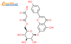芹菜素7-BR-O-(6”-BR-O-丙二酸单酰)-β-BR-D-葡萄糖苷结构式图片|86546-87-4结构式图片