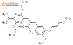(2S,5R)-3,6-二乙氧基-2,5-二氢-2-[(2S)-2-[[4-甲氧基-3-(3-甲氧基丙氧基)苯基]甲基]-3-甲基丁基]-5-异丙基吡嗪结构式图片|866030-33-3结构式图片