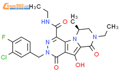 (6S)-2-(3-Chloro-4-fluorophenyl)methyl-N,8-diethyl-1,2,6,7,8,9-hexahydro-10-hydroxy-6-methyl-1,9-dioxo-pyrazino1',2':1,5pyrrolo2,3-dpyridazine-4-carboxam结构式图片|870005-19-9结构式图片