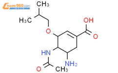 1-Cyclohexene-1-carboxylic acid,4-(acetylamino)-5-amino-3-(2-methylpropoxy)-, (3S,4S,5R)-结构式图片|873926-03-5结构式图片